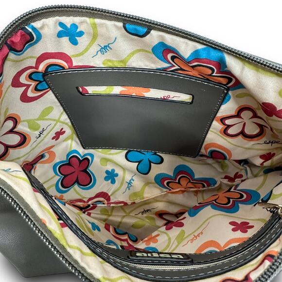 Espe Vegan Leather Crossbody Bag Adjustable Strap Gold Tone Hardware Gray Taupe - Picture 5 of 6